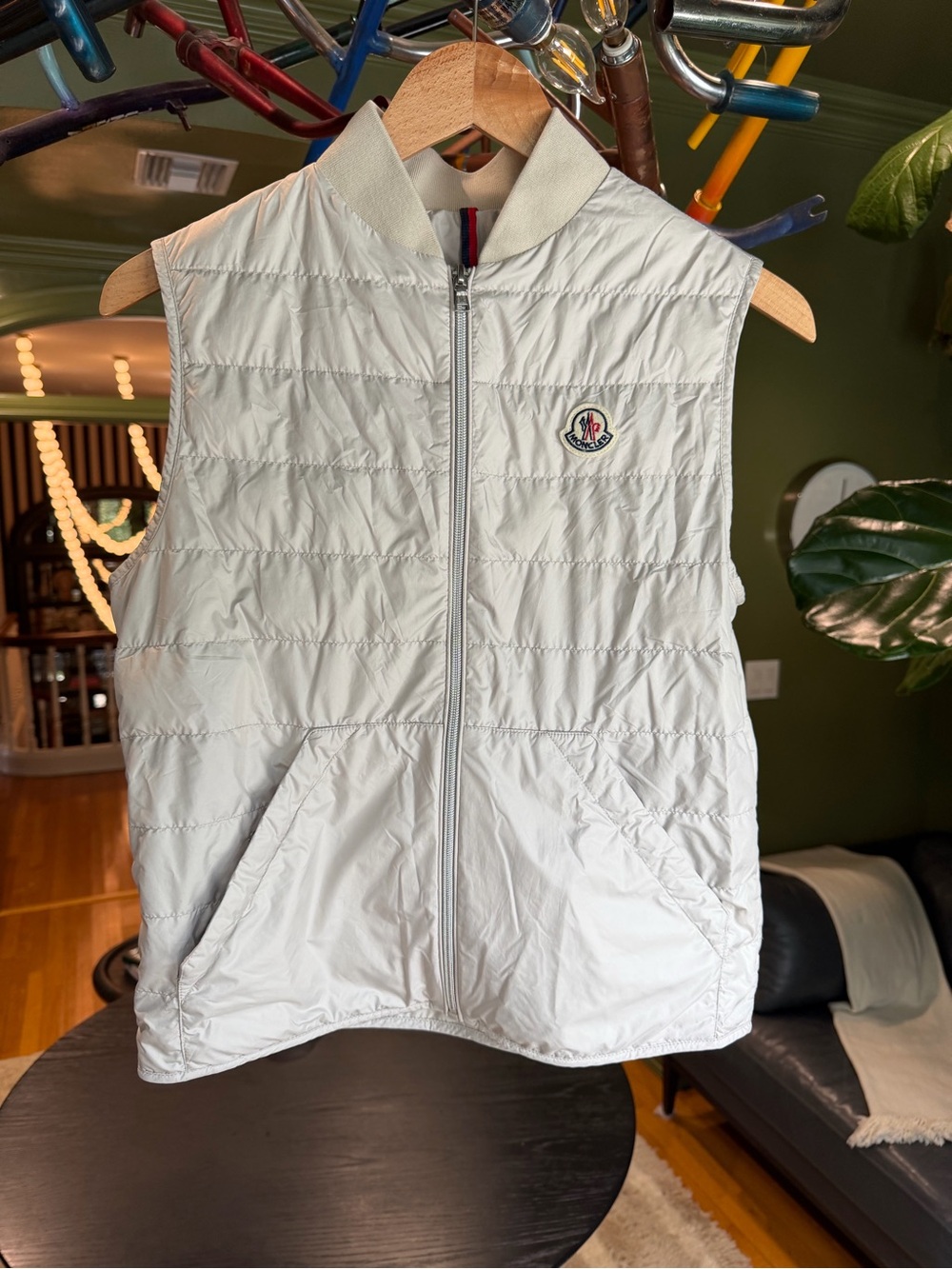 Moncler Big Kids Light Grey Quilted Down Vest